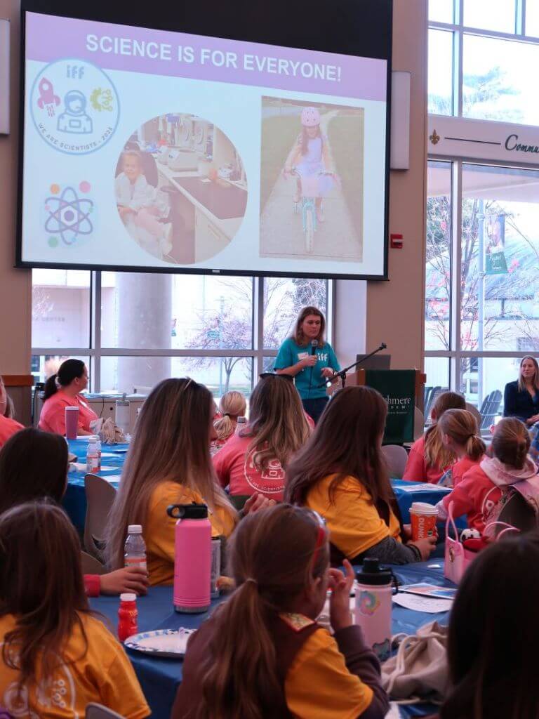 IFF Scientist speaking to Girl Scouts.