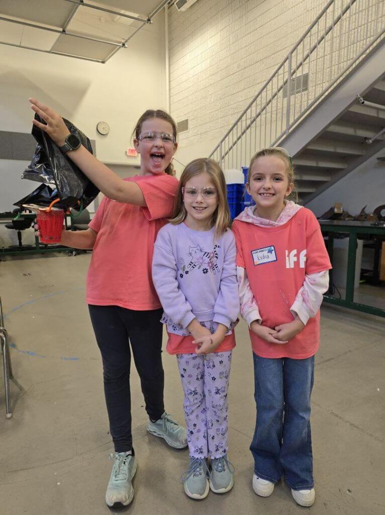 Girl scouts participating in the IFF hosted Science event