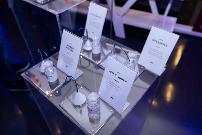Various molecules that have shaped modern perfumery, including "ISO-E Super".
